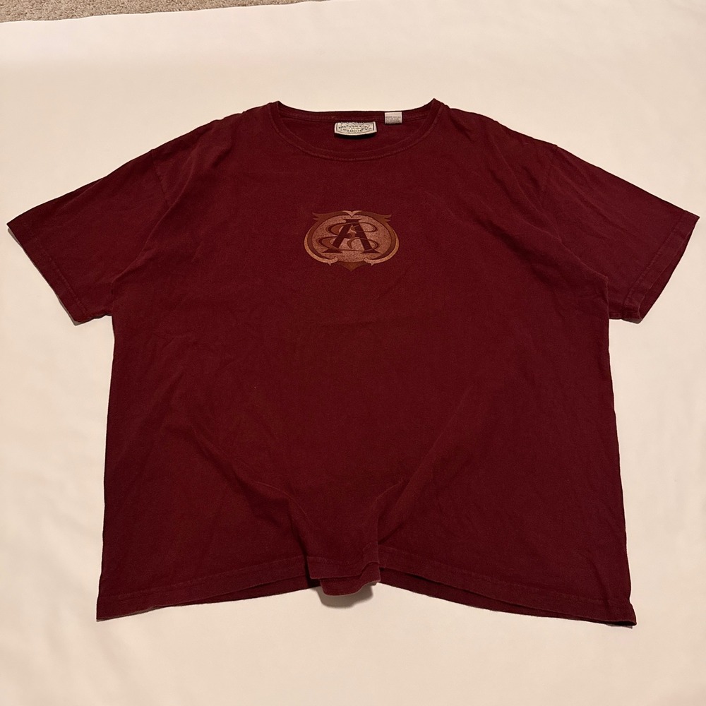 American Eagle T-Shirt Men XL Burgundy Vintage 90s Graphic Crest Relaxed Fit